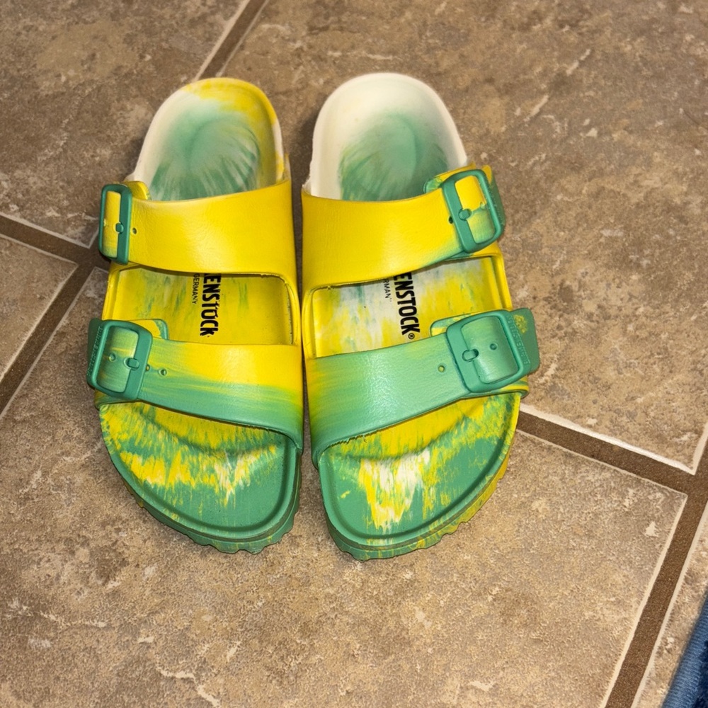 Birkenstock Arizona EVA Sandals in Green and Yellow 36 5 5.5 - Picture 3 of 7
